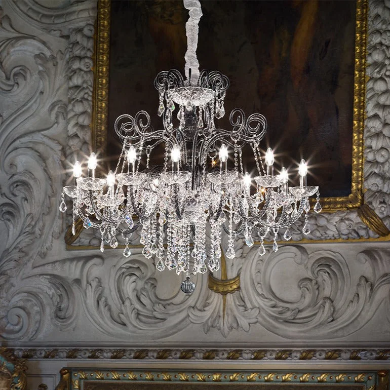 Chandeliers for Dining Rooms to Set the Mood for MealsHand-Blown antique Single-Tier Fine Venetian Chandelier with twelve shades and Murano Glass