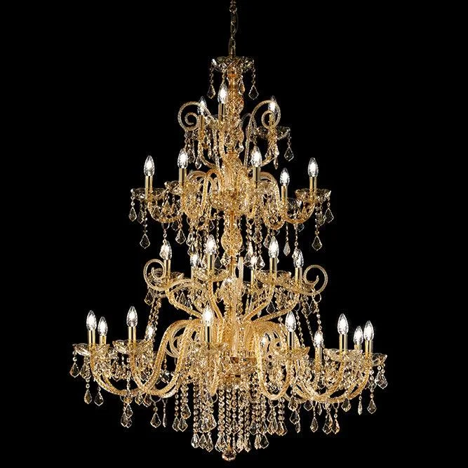 Large Chandeliers for Grand Halls and FoyersHand-Blown Antique Four-Tier Fine Venetian Chandelier With 27 Shades And Murano Glass Large Chandeliers for Grand Halls and FoyersHand-Blown Antique Four-Tier Fine Venetian Chandelier With 27 Shades And Murano Glass