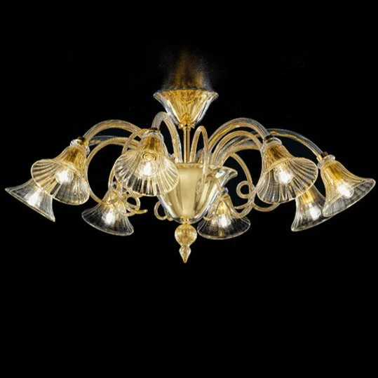 Chandeliers with Multiple Lights for Maximum IlluminationHandmade Elegant Venetian Ceiling Lamp With Eight Shades Chandeliers with Multiple Lights for Maximum IlluminationHandmade Elegant Venetian Ceiling Lamp With Eight Shades