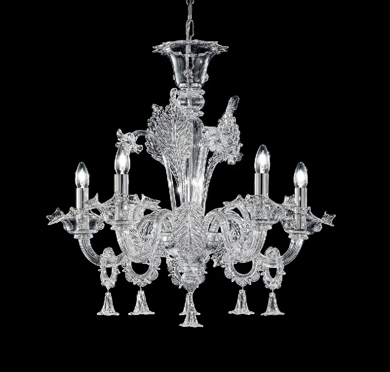 Chandeliers with Adjustable Arms for Directional LightingHandmade Fine Italian Ceiling Murano Glass Chandelier With Five Arms Chandeliers with Adjustable Arms for Directional LightingHandmade Fine Italian Ceiling Murano Glass Chandelier With Five Arms