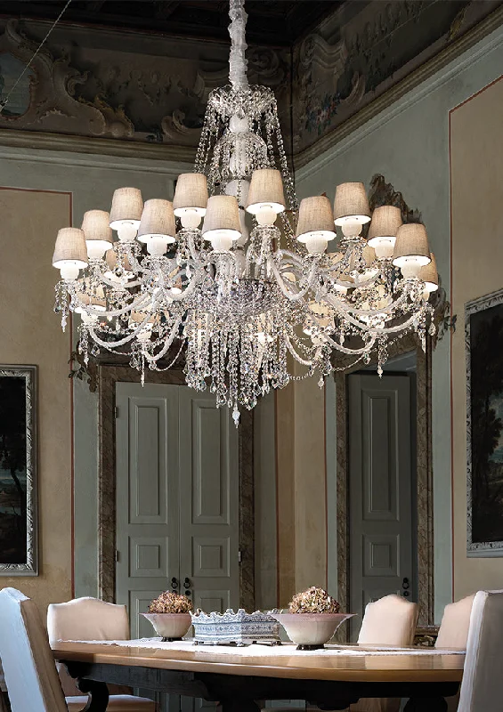 Modern Crystal Chandeliers for Contemporary HomesHandmade High Quality Contemporary Ceiling Pendant Chandelier With 24 Shades And Murano Glass