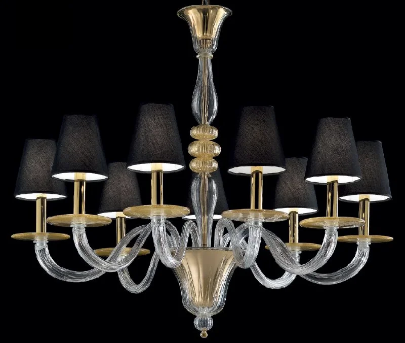 Bohemian - Style Beaded Chandeliers for Eclectic DecorElegant Clear Murano Glass Chandelier Infused With Flecks Of Gold Bohemian - Style Beaded Chandeliers for Eclectic DecorElegant Clear Murano Glass Chandelier Infused With Flecks Of Gold