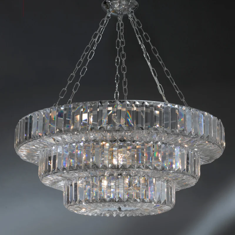 Mid - Century Modern Chandeliers for Vintage AppealElegant Layered Crystal Chandelier Mid - Century Modern Chandeliers for Vintage AppealElegant Layered Crystal Chandelier