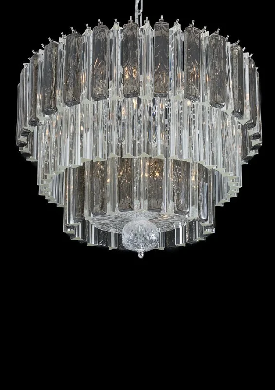Modern Crystal Chandeliers for Contemporary HomesElegant Mid-Century Venetian Chandelier With Smoked And Clear Glass Prisms Modern Crystal Chandeliers for Contemporary HomesElegant Mid-Century Venetian Chandelier With Smoked And Clear Glass Prisms