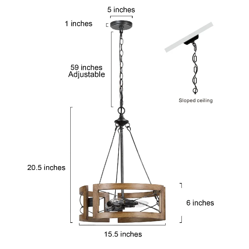 Chandeliers with Metal Frames in Copper FinishFreem Modern Farmhouse 3-Light Drum Wood Grain Chandelier for Dining Room - D15.5" * H 20.5" Chandeliers with Metal Frames in Copper FinishFreem Modern Farmhouse 3-Light Drum Wood Grain Chandelier for Dining Room - D15.5" * H 20.5"