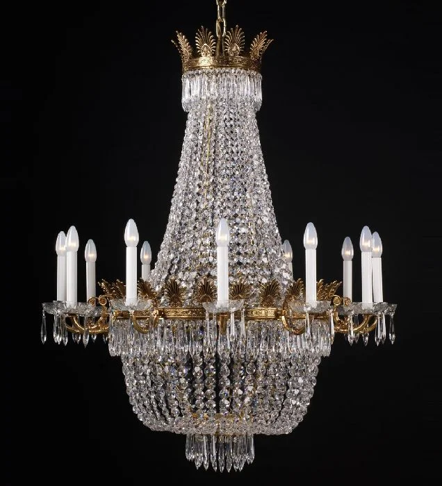 Chandeliers with Metal Frames in Copper FinishFrench Gold And Crystal Empire Style Chandelier12 Chandeliers with Metal Frames in Copper FinishFrench Gold And Crystal Empire Style Chandelier12