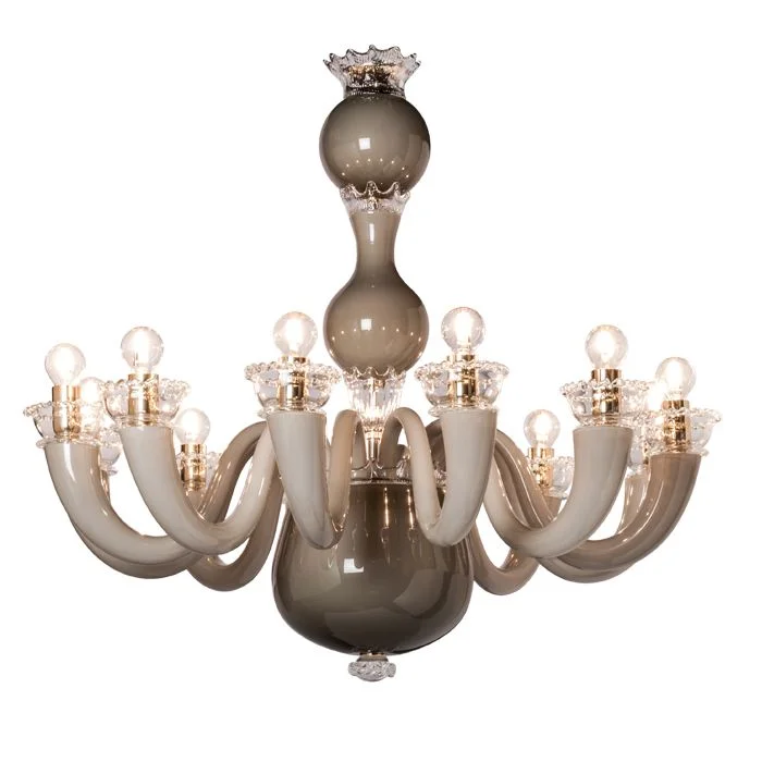 Large Chandeliers for Grand Halls and FoyersGlossy Grey 99.81 Gio Ponti Chandelier By Venini Large Chandeliers for Grand Halls and FoyersGlossy Grey 99.81 Gio Ponti Chandelier By Venini