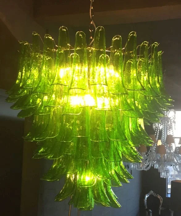 Bohemian - Style Beaded Chandeliers for Eclectic DecorGreen Murano Glass Petali Chandelier In Custom Sizes Bohemian - Style Beaded Chandeliers for Eclectic DecorGreen Murano Glass Petali Chandelier In Custom Sizes