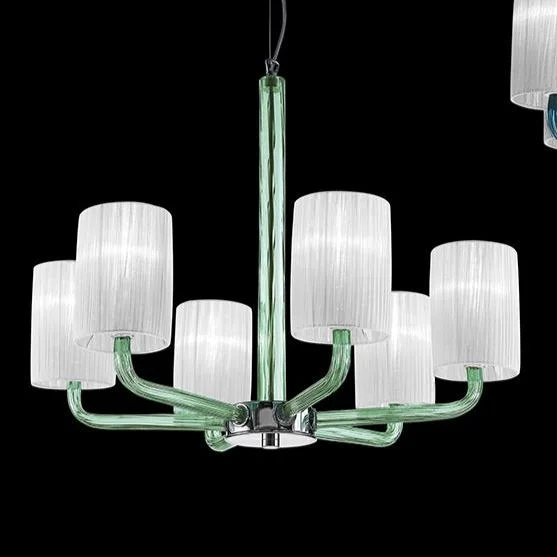 Bohemian - Style Beaded Chandeliers for Eclectic DecorHand-Blown Classic Fine Italian Chandelier with six shades and Murano glass Bohemian - Style Beaded Chandeliers for Eclectic DecorHand-Blown Classic Fine Italian Chandelier with six shades and Murano glass