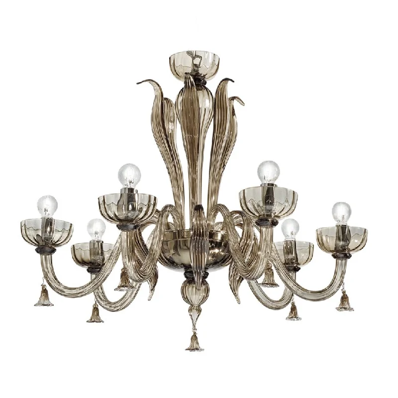 Incandescent Chandeliers for a Warm and Traditional GlowHand-Blown Elaborate Single-Tier Fine Italian Ceiling Pendant Chandelier With Six Shade And Murano Glass Incandescent Chandeliers for a Warm and Traditional GlowHand-Blown Elaborate Single-Tier Fine Italian Ceiling Pendant Chandelier With Six Shade And Murano Glass