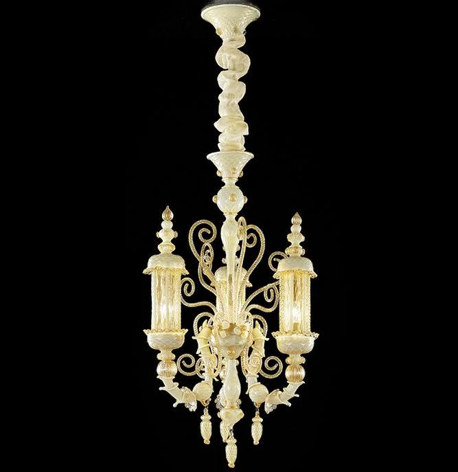 Chandeliers with Dimmable Lights for Ambiance ControlHand-Blown Ornate Luxurious Ceiling Pendant Chandelier With Three Shades And Murano Glass Chandeliers with Dimmable Lights for Ambiance ControlHand-Blown Ornate Luxurious Ceiling Pendant Chandelier With Three Shades And Murano Glass