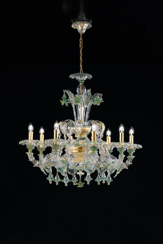 Chandeliers with Metal Frames in Copper FinishHandcrafted Ornamental Antique Fine Italian Chandelier With Eight Lights And Murano Glass Chandeliers with Metal Frames in Copper FinishHandcrafted Ornamental Antique Fine Italian Chandelier With Eight Lights And Murano Glass
