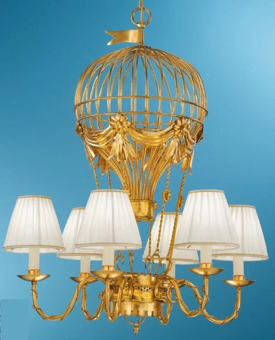 Chandeliers with Metal Frames in Silver FinishHot Air Balloon Gold Leaf Chandelier Chandeliers with Metal Frames in Silver FinishHot Air Balloon Gold Leaf Chandelier