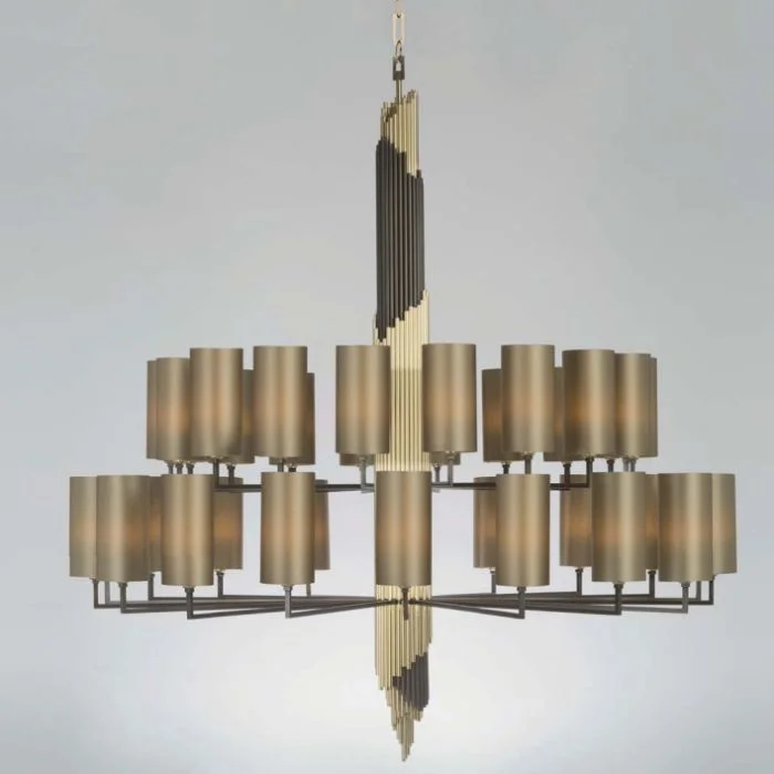 Mid - Century Modern Chandeliers for Vintage AppealLarge High-End Modern Brass Chandelier With 36 Lights Mid - Century Modern Chandeliers for Vintage AppealLarge High-End Modern Brass Chandelier With 36 Lights