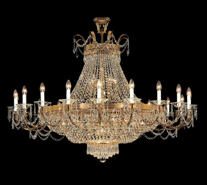Bohemian - Style Beaded Chandeliers for Eclectic DecorLarge Spectra Premium Gold-Plated Empire Chandelier Bohemian - Style Beaded Chandeliers for Eclectic DecorLarge Spectra Premium Gold-Plated Empire Chandelier