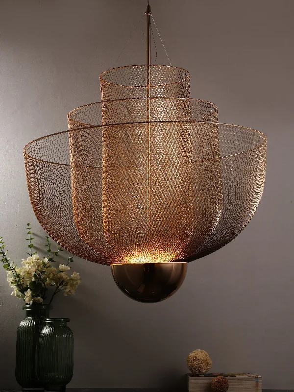 Oversized Chandeliers as a Statement Piece in Living RoomsMesh L Chandelier