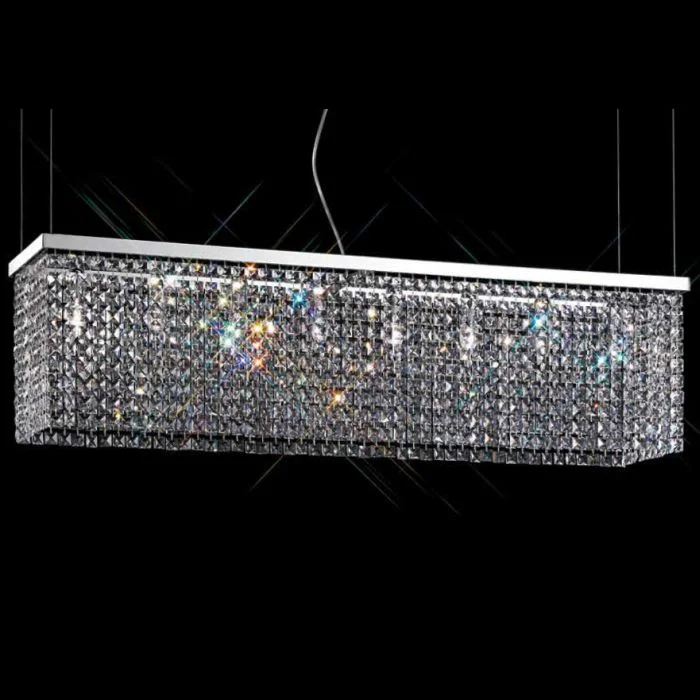 Incandescent Chandeliers for a Warm and Traditional GlowModern Dining Table Chandelier With 30% Lead Crystal Octagons By Asfour Incandescent Chandeliers for a Warm and Traditional GlowModern Dining Table Chandelier With 30% Lead Crystal Octagons By Asfour