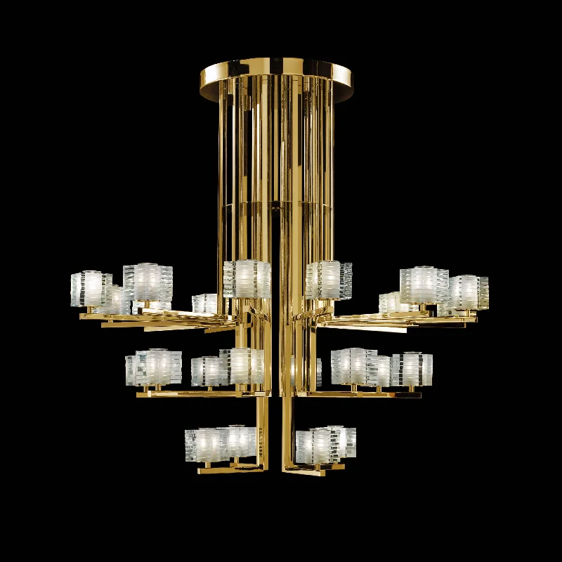 Mid - Century Modern Chandeliers for Vintage AppealModern Golden Tiered Chandelier
