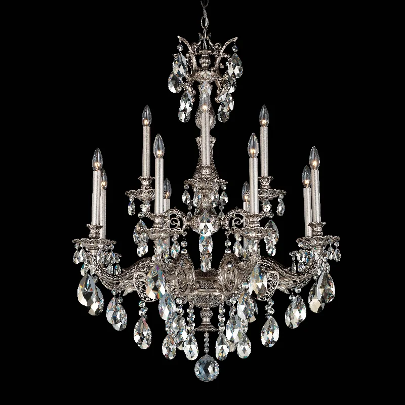 Chandeliers with Metal Frames in Silver FinishMilano Chandelier