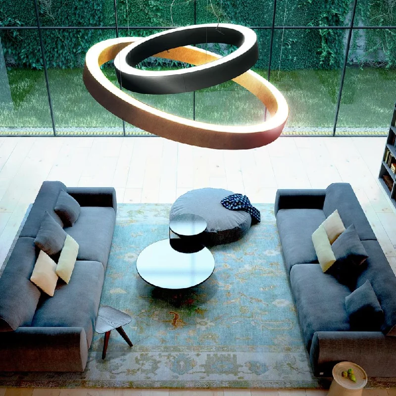 Chandeliers with Metal Frames in Bronze FinishSuspended Circular Aluminium Modern Pendant Chandeliers with Metal Frames in Bronze FinishSuspended Circular Aluminium Modern Pendant