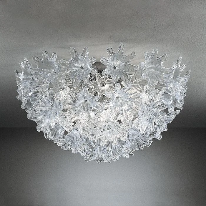 Chandeliers with Metal Frames in Black FinishThe Iconic 60 Cm Esprit Flush Ceiling Light From Venini In Murano Glass Chandeliers with Metal Frames in Black FinishThe Iconic 60 Cm Esprit Flush Ceiling Light From Venini In Murano Glass