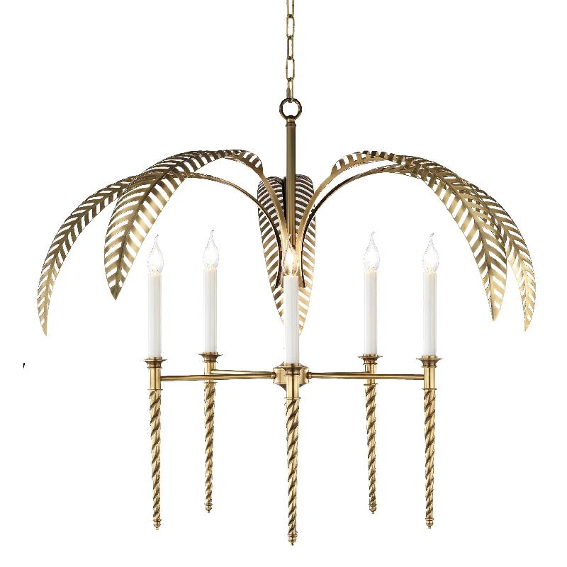 Ceiling - Mounted Chandeliers for Standard CeilingsUnique Palm Leaf Brass Chandelier Ceiling - Mounted Chandeliers for Standard CeilingsUnique Palm Leaf Brass Chandelier