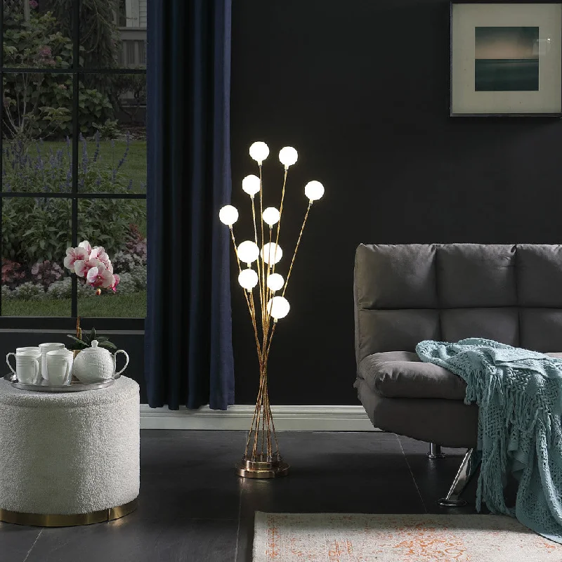 Wood Floor Lamp with Natural Grain for a Warm and Organic Feel46" Golden Chrome Contemporary Multi Light LED Floor Lamp By Homeroots Wood Floor Lamp with Natural Grain for a Warm and Organic Feel46" Golden Chrome Contemporary Multi Light LED Floor Lamp By Homeroots