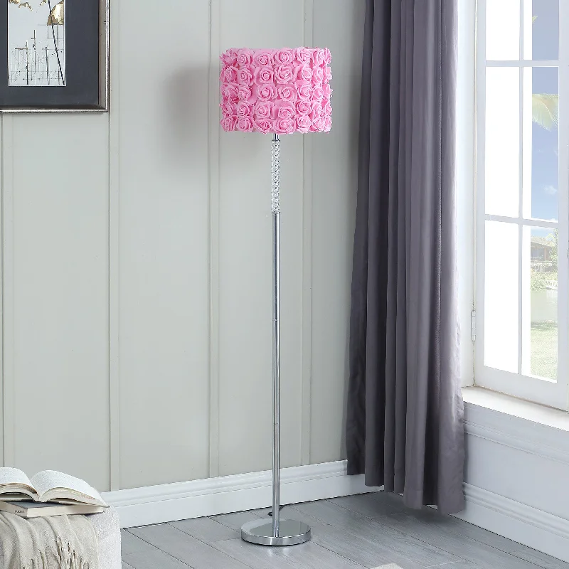 Fabric Floor Lamp with a Linen Shade for a Relaxed Aesthetic63" Steel Traditional Shaped Floor Lamp With Pink Drum Shade By Homeroots Fabric Floor Lamp with a Linen Shade for a Relaxed Aesthetic63" Steel Traditional Shaped Floor Lamp With Pink Drum Shade By Homeroots
