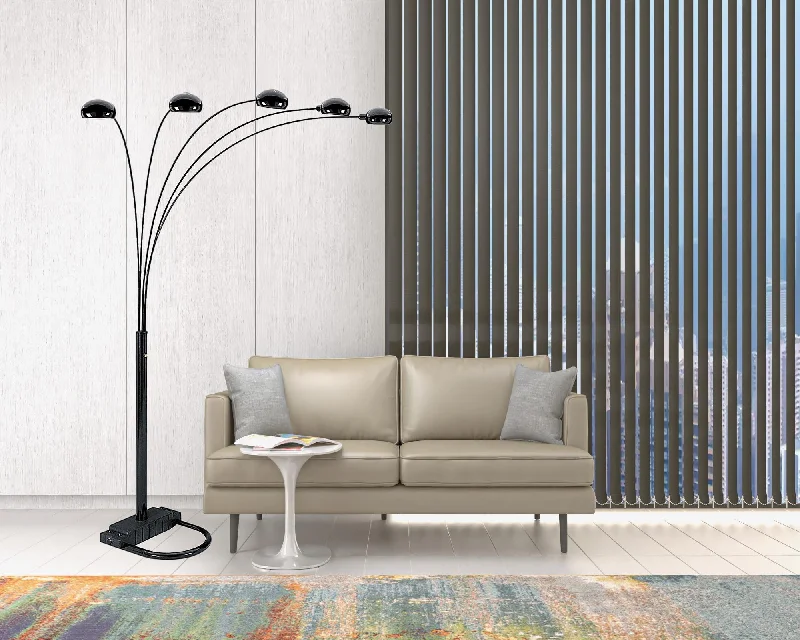 Marble Base Floor Lamp for a Touch of Luxury84" Black Five Light Arc Floor Lamp With Black Dome Shade By Homeroots Marble Base Floor Lamp for a Touch of Luxury84" Black Five Light Arc Floor Lamp With Black Dome Shade By Homeroots