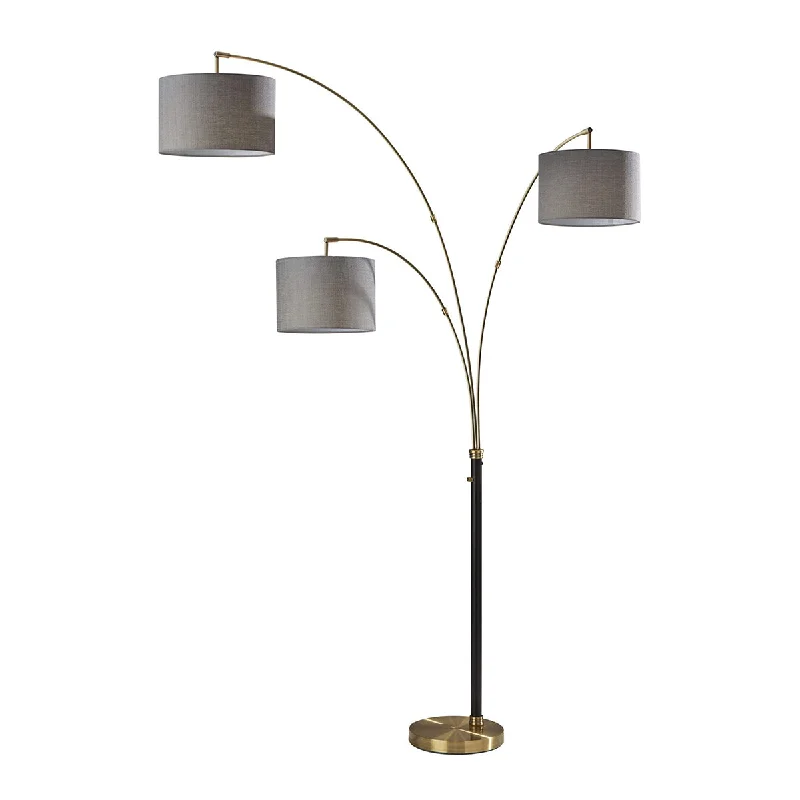 Metal Floor Lamp with a Matte Black Finish for a Sleek LookBergen 3-Arm Arc Lamp
