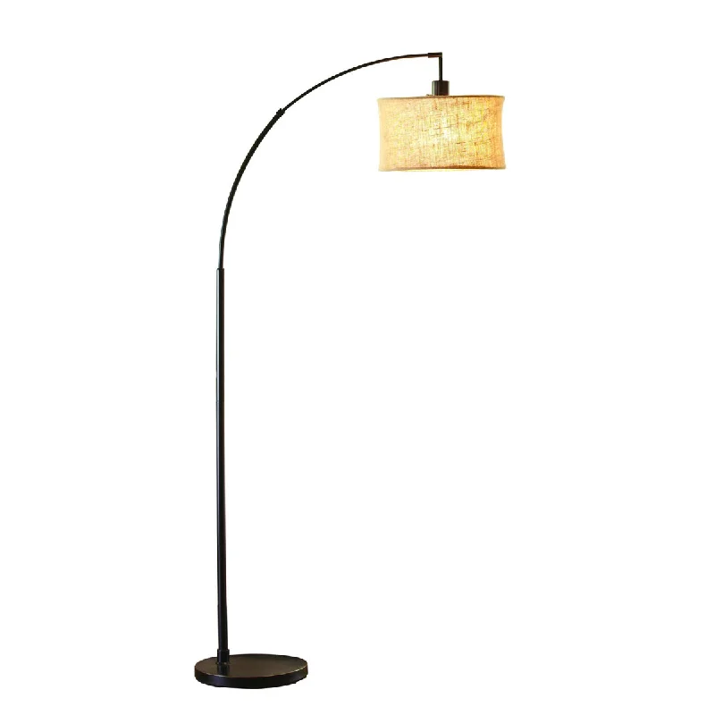 Dimmable Floor Lamp for Adjustable Lighting AmbianceBurlap Arc Lamp
