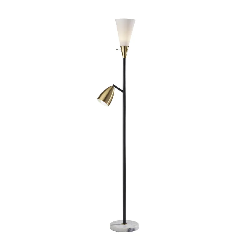Fabric Floor Lamp with a Linen Shade for a Relaxed AestheticDixon Combo Torchiere