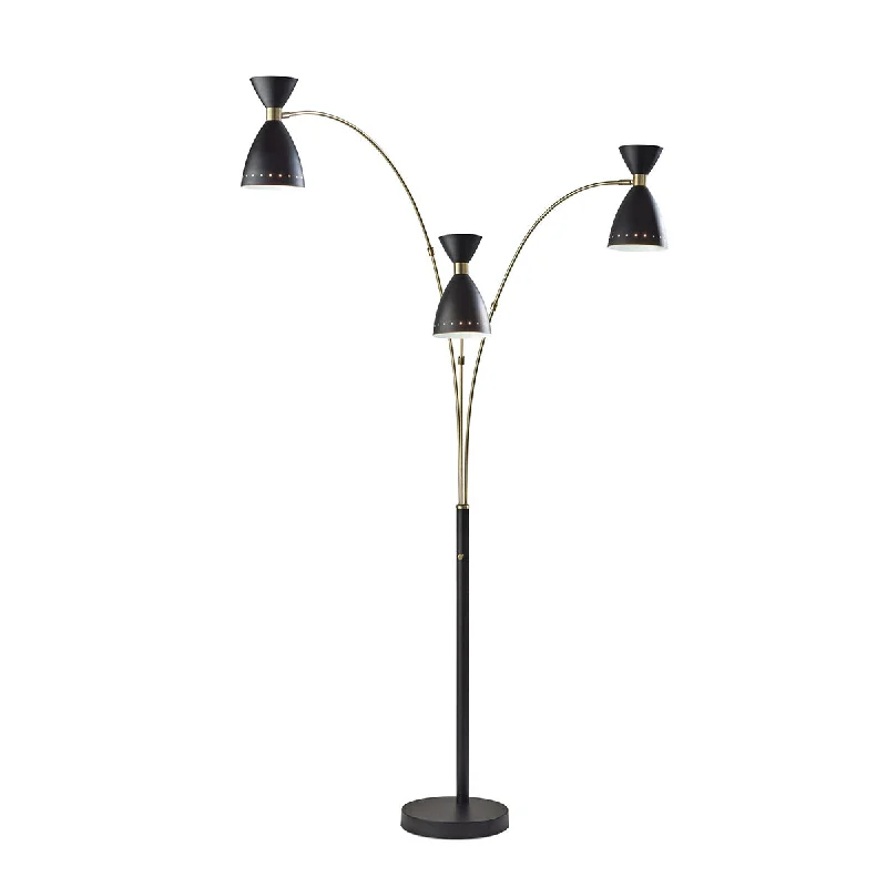 Metal Floor Lamp with a Matte Black Finish for a Sleek LookOscar 3-Arm Arc Lamp- Black Metal Floor Lamp with a Matte Black Finish for a Sleek LookOscar 3-Arm Arc Lamp- Black