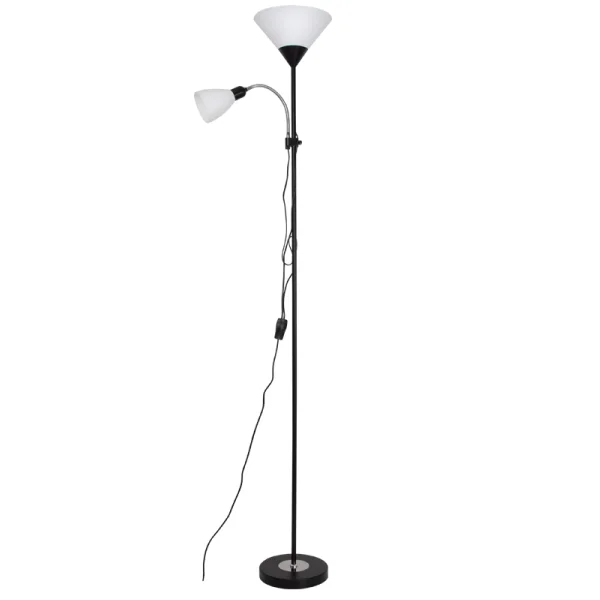 Adjustable Height Floor Lamp for Versatile Lighting NeedsBlack Metal Polished Chrome Floor Lamp