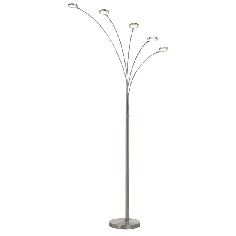 Glass Floor Lamp with Frosted Shades for Soft Diffused LightCremona Integrated Led Metal Arc Floor Lamp 79" Height Metal Floor Lamp In Brushed Steel Finish By Cal Lighting Glass Floor Lamp with Frosted Shades for Soft Diffused LightCremona Integrated Led Metal Arc Floor Lamp 79" Height Metal Floor Lamp In Brushed Steel Finish By Cal Lighting