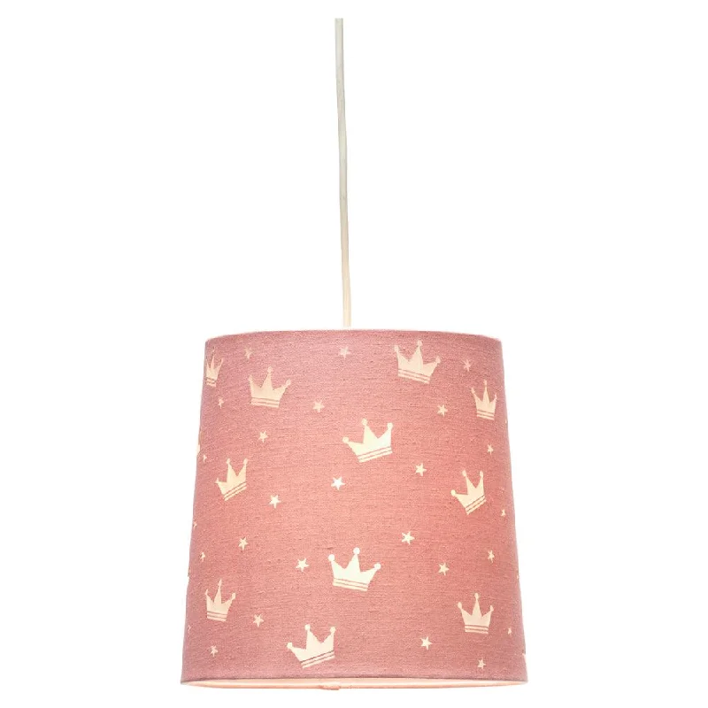 Rustic Farmhouse Style Floor Lamp for Cozy BedroomsOaks Lighting Decorative Crown Pink Ceiling Shade - 23cm Rustic Farmhouse Style Floor Lamp for Cozy BedroomsOaks Lighting Decorative Crown Pink Ceiling Shade - 23cm