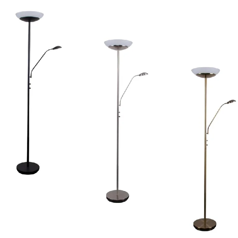 Metal Floor Lamp with a Matte Black Finish for a Sleek LookDomus EDEN - Dimmable LED Mother & Child Uplighter Floor Lamp - 3000K