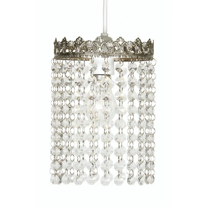 Modern Minimalist Floor Lamp for Contemporary Living RoomsEkon Beaded Satin Nickel Easy Fit Ceiling Lamp Shade Modern Minimalist Floor Lamp for Contemporary Living RoomsEkon Beaded Satin Nickel Easy Fit Ceiling Lamp Shade