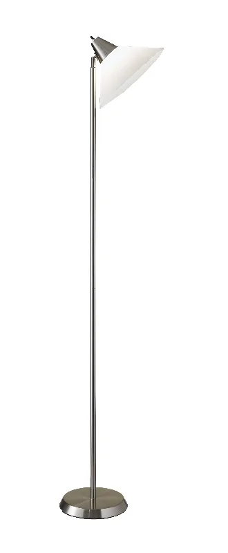 Wood Floor Lamp with Natural Grain for a Warm and Organic FeelElemental Brushed Steel Metal Torchiere with White Cone Shade By Homeroots Wood Floor Lamp with Natural Grain for a Warm and Organic FeelElemental Brushed Steel Metal Torchiere with White Cone Shade By Homeroots