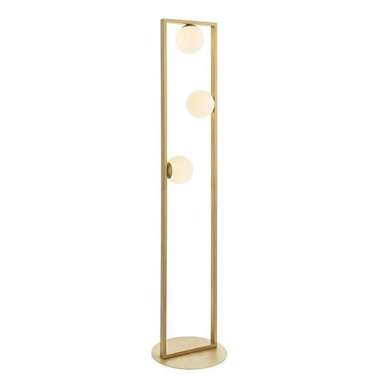 Rustic Farmhouse Style Floor Lamp for Cozy BedroomsExe 3Lt Floor Lamp Brushed Gold Finish & Gloss Opal Glass Rustic Farmhouse Style Floor Lamp for Cozy BedroomsExe 3Lt Floor Lamp Brushed Gold Finish & Gloss Opal Glass