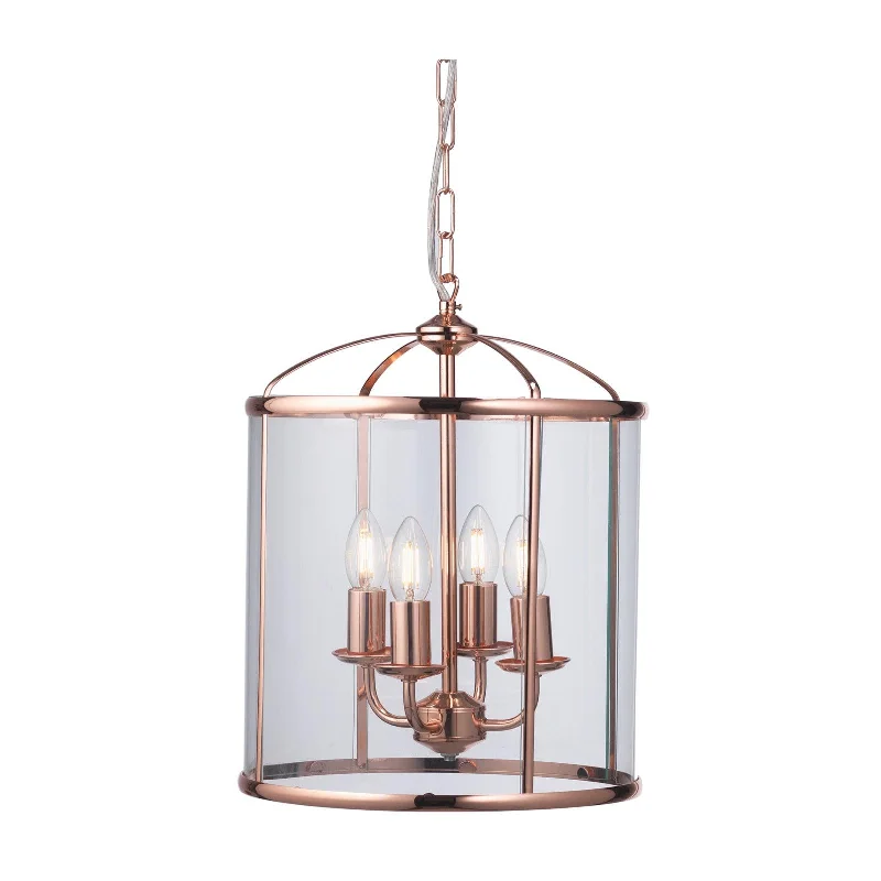 Metal Floor Lamp with a Matte Black Finish for a Sleek LookOaks Lighting Fern 4 Light Copper Ceiling Lantern