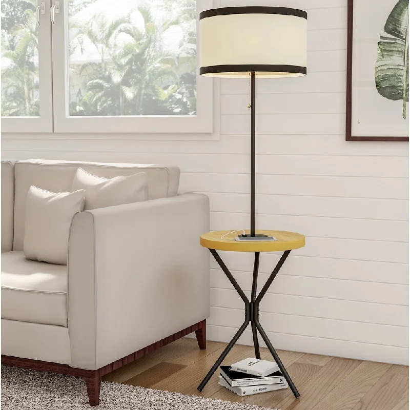 Glass Floor Lamp with Frosted Shades for Soft Diffused LightFloor Lamp End Table- Mid Century Modern Side Table with Drum Shape Shade by Lavish Home Glass Floor Lamp with Frosted Shades for Soft Diffused LightFloor Lamp End Table- Mid Century Modern Side Table with Drum Shape Shade by Lavish Home