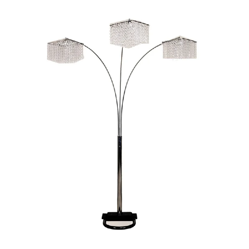Glass Floor Lamp with Frosted Shades for Soft Diffused LightFloor Lamp with Three Hanging Crystal Shades By Homeroots Glass Floor Lamp with Frosted Shades for Soft Diffused LightFloor Lamp with Three Hanging Crystal Shades By Homeroots