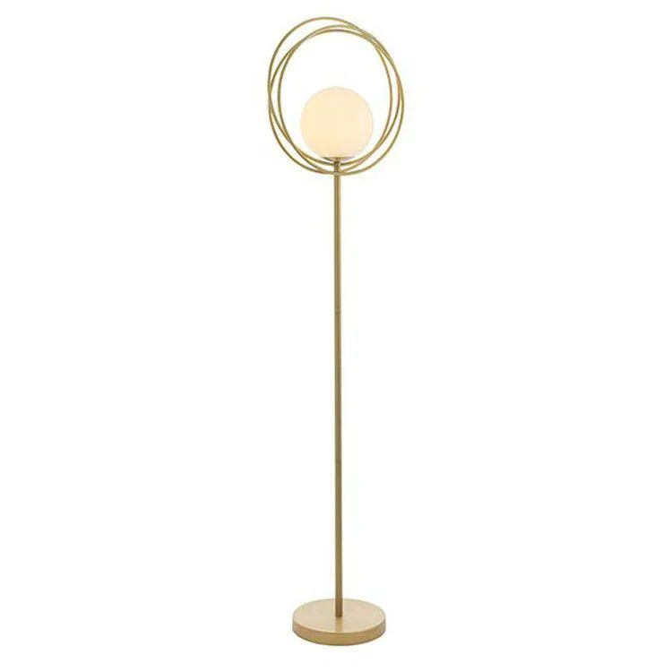 Way Switch Floor Lamp for Multiple Light Intensity LevelsHoopla Floor Lamp Brushed Gold Paint & Gloss Opal Glass Way Switch Floor Lamp for Multiple Light Intensity LevelsHoopla Floor Lamp Brushed Gold Paint & Gloss Opal Glass