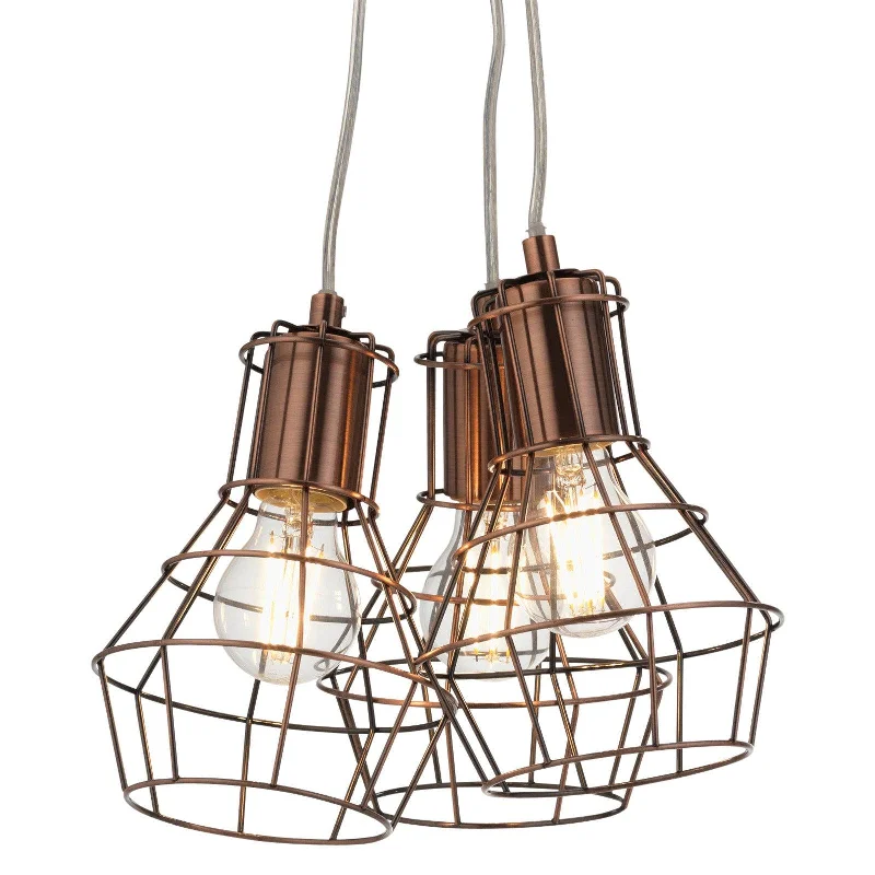 Dimmable Floor Lamp for Adjustable Lighting AmbianceKersen Copper Caged Shade 3 Light Ceiling Pendant - Adjustable Head Dimmable Floor Lamp for Adjustable Lighting AmbianceKersen Copper Caged Shade 3 Light Ceiling Pendant - Adjustable Head