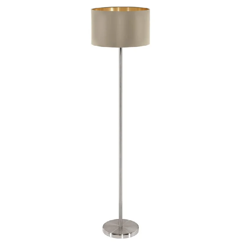 Rustic Farmhouse Style Floor Lamp for Cozy BedroomsMaserlo Taupe / Gold Floor Lamp Rustic Farmhouse Style Floor Lamp for Cozy BedroomsMaserlo Taupe / Gold Floor Lamp