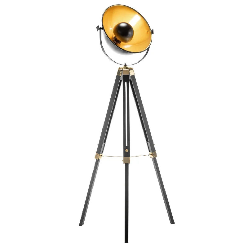 Wood Floor Lamp with Natural Grain for a Warm and Organic FeelPremium Tripod Spotlight Lamp Nautical Designer Extendable Light - Matte Black Wood Floor Lamp with Natural Grain for a Warm and Organic FeelPremium Tripod Spotlight Lamp Nautical Designer Extendable Light - Matte Black