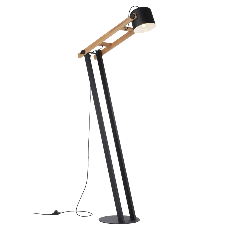 Fabric Floor Lamp with a Linen Shade for a Relaxed AestheticReach Metal & Wooden Floor Lamp Fabric Floor Lamp with a Linen Shade for a Relaxed AestheticReach Metal & Wooden Floor Lamp