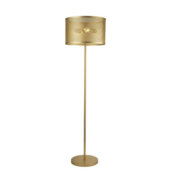 Fabric Floor Lamp with a Linen Shade for a Relaxed AestheticSearchlight Fishnet 2Lt Floor Lamp| Matt Gold Fabric Floor Lamp with a Linen Shade for a Relaxed AestheticSearchlight Fishnet 2Lt Floor Lamp| Matt Gold