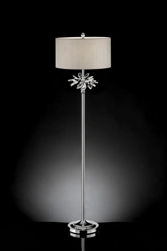 Way Switch Floor Lamp for Multiple Light Intensity LevelsSilver Chrome Tall Floor Lamp with Starburst Crystals By Homeroots Way Switch Floor Lamp for Multiple Light Intensity LevelsSilver Chrome Tall Floor Lamp with Starburst Crystals By Homeroots
